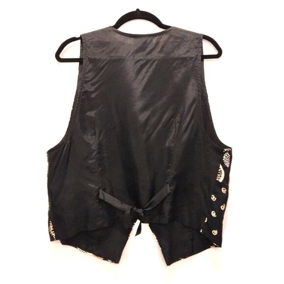 LAJATE Vintage Western Style Multi Media Pattern Buttoned Vest L - Picture 4 of 9
